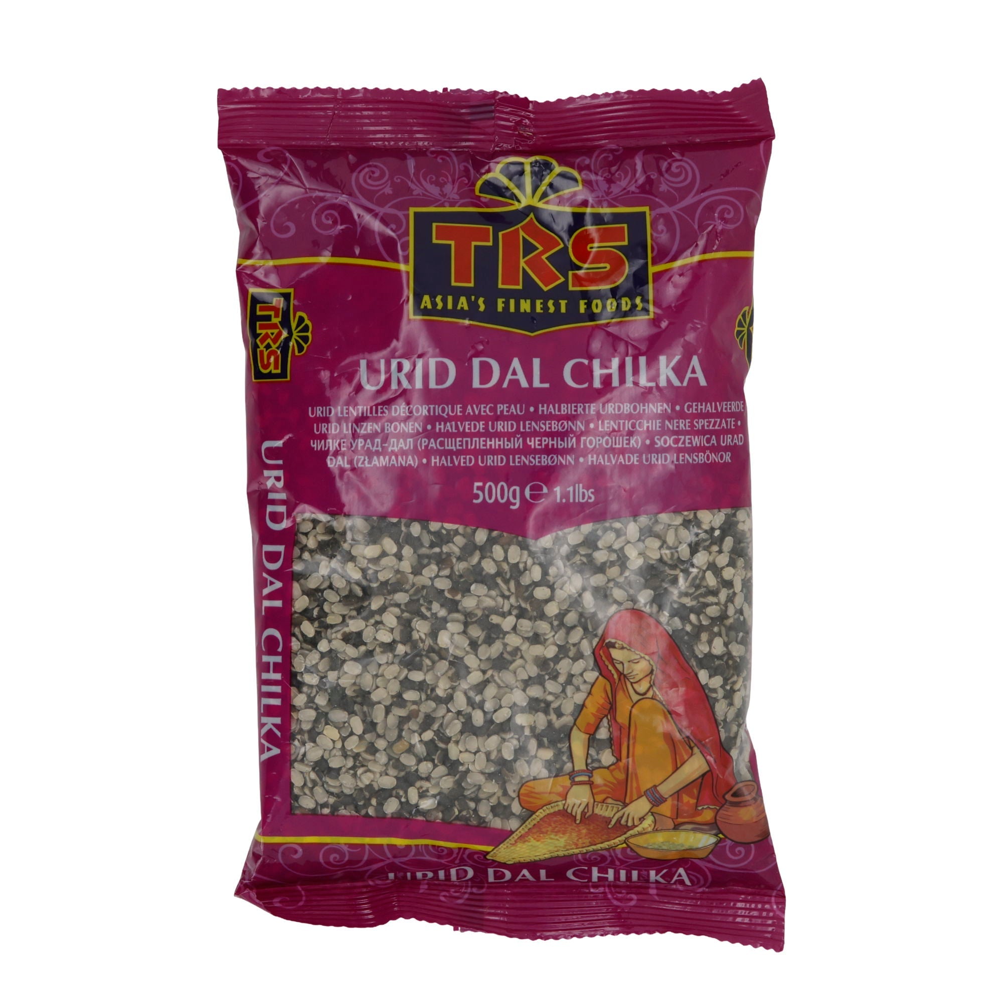 Urid Dal Chilka TRS | Halbe Uridbohnen mit Schale | Für Dal und Suppen | 500 g TRS